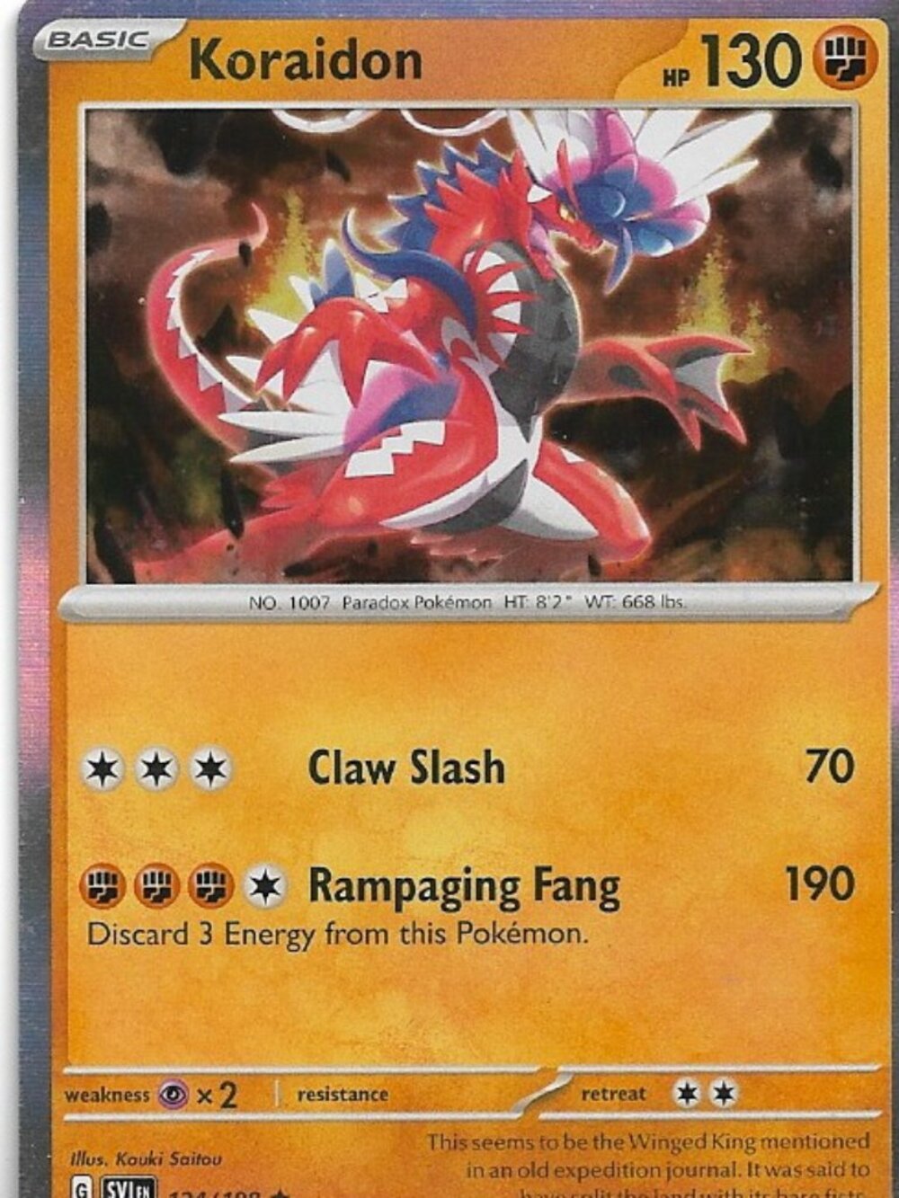Pokemon Koraidon 124/198 Scarlet & Violet Base Holo LP